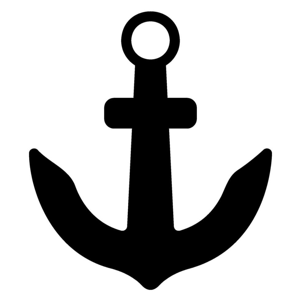 anchor glyph icon vector