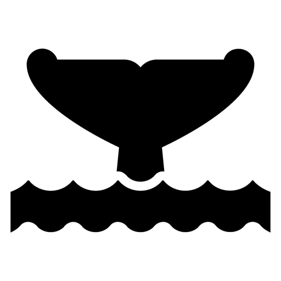 whale glyph icon vector