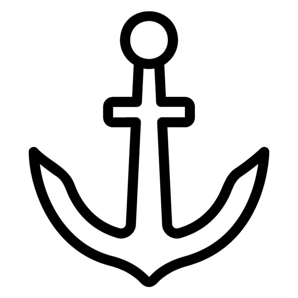 anchor line icon vector