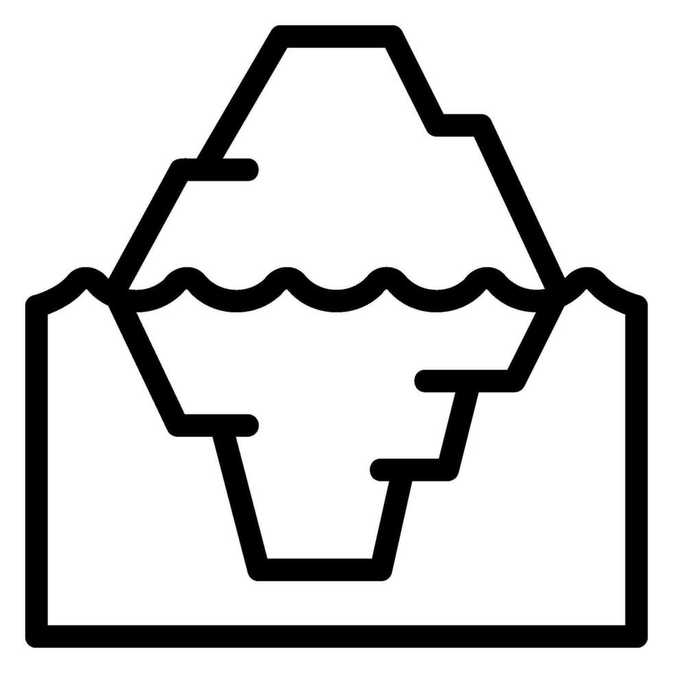 iceberg line icon vector