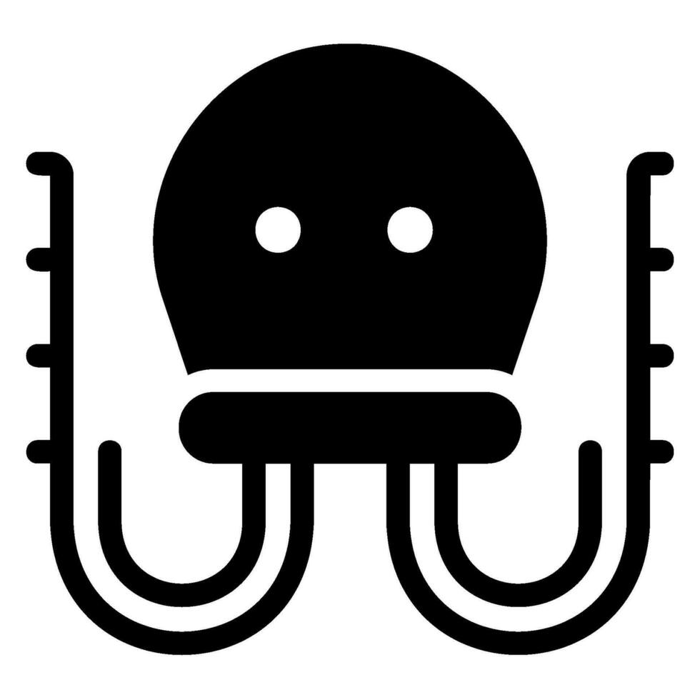 octopus glyph icon vector