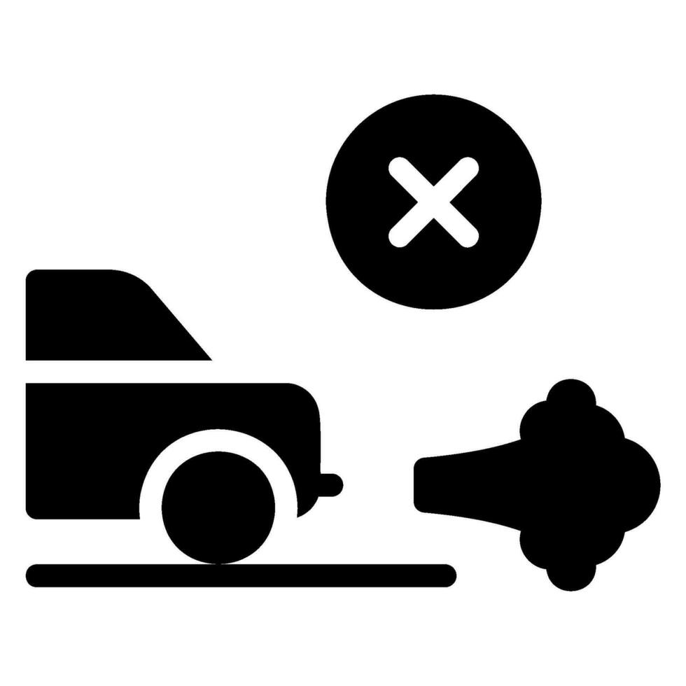 no exhaust glyph icon vector