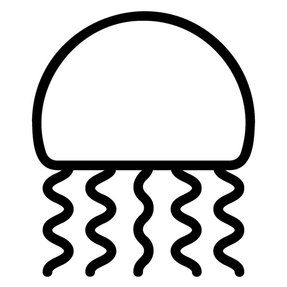 jellyfish line icon vector