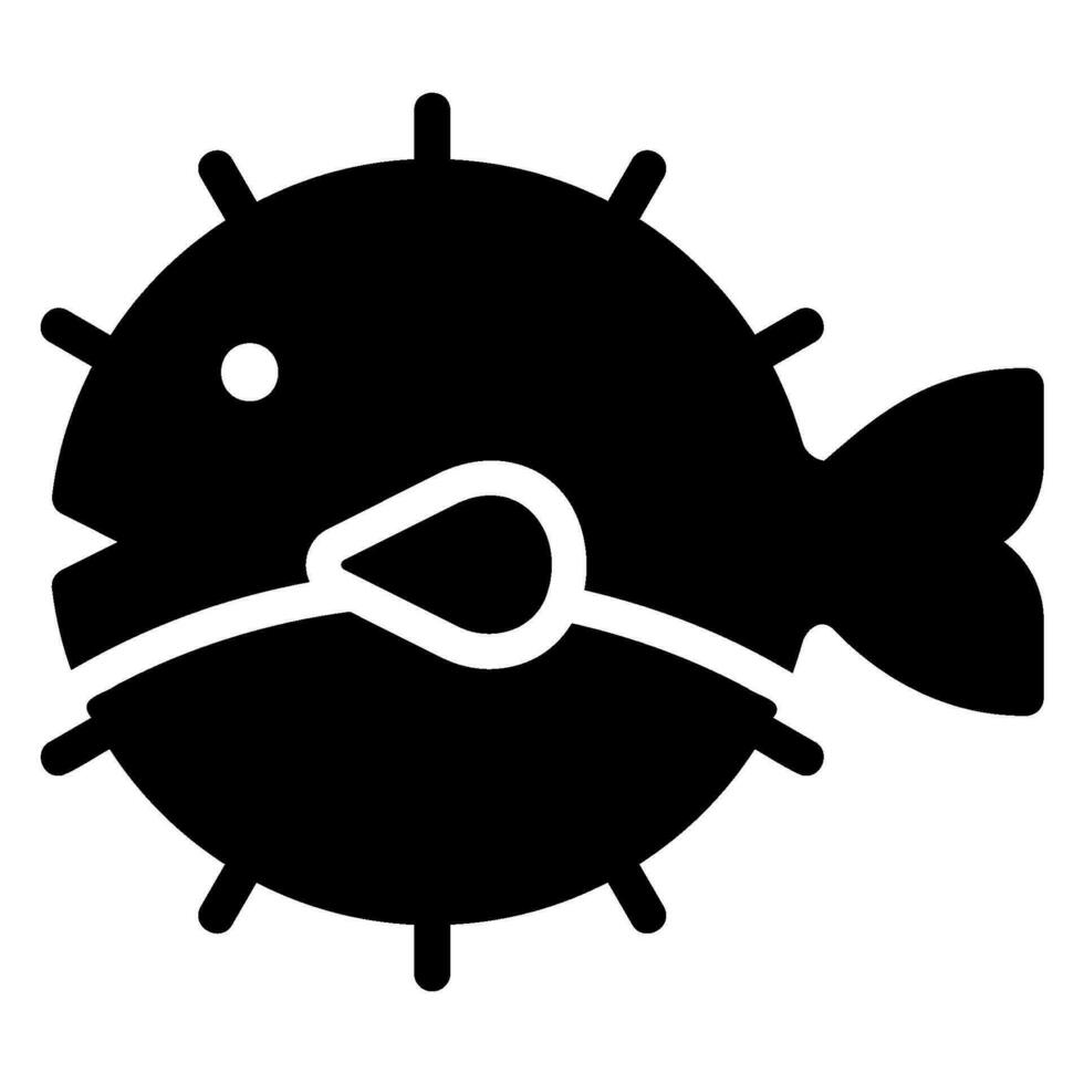 blowfish glyph icon vector