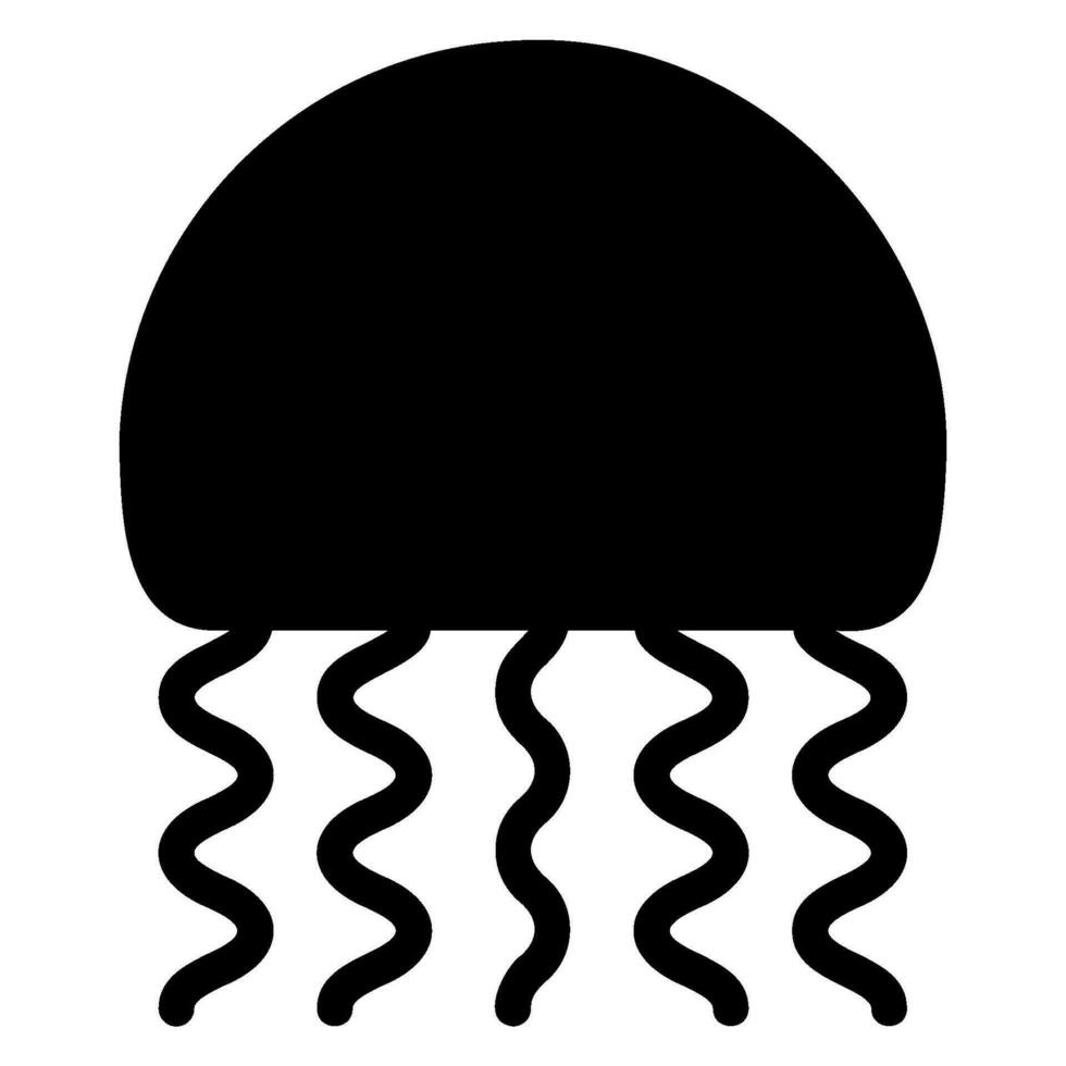 icono de glifo de medusa vector