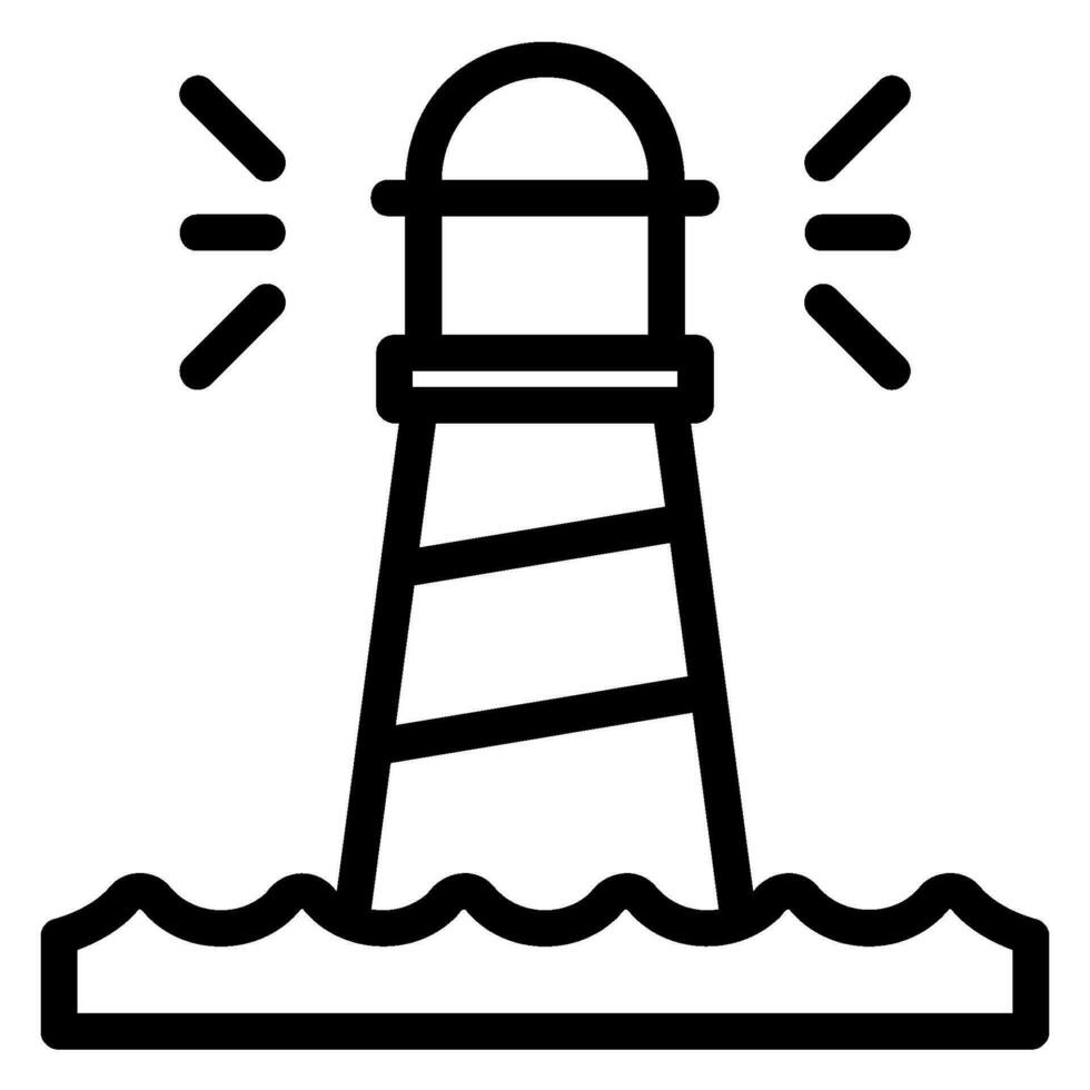 lighthouse line icon vector