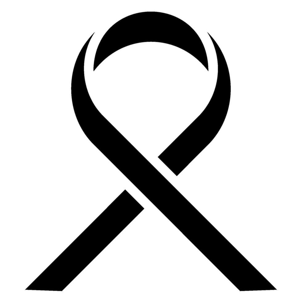 purple ribbon glyph icon vector