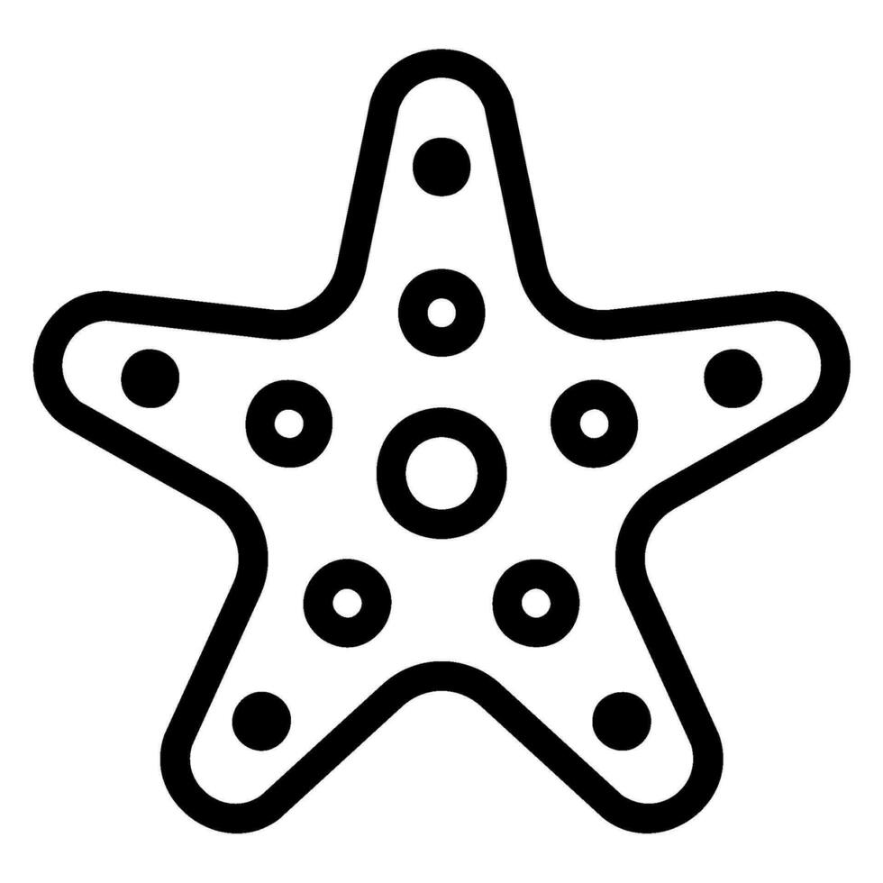 starfish line icon vector