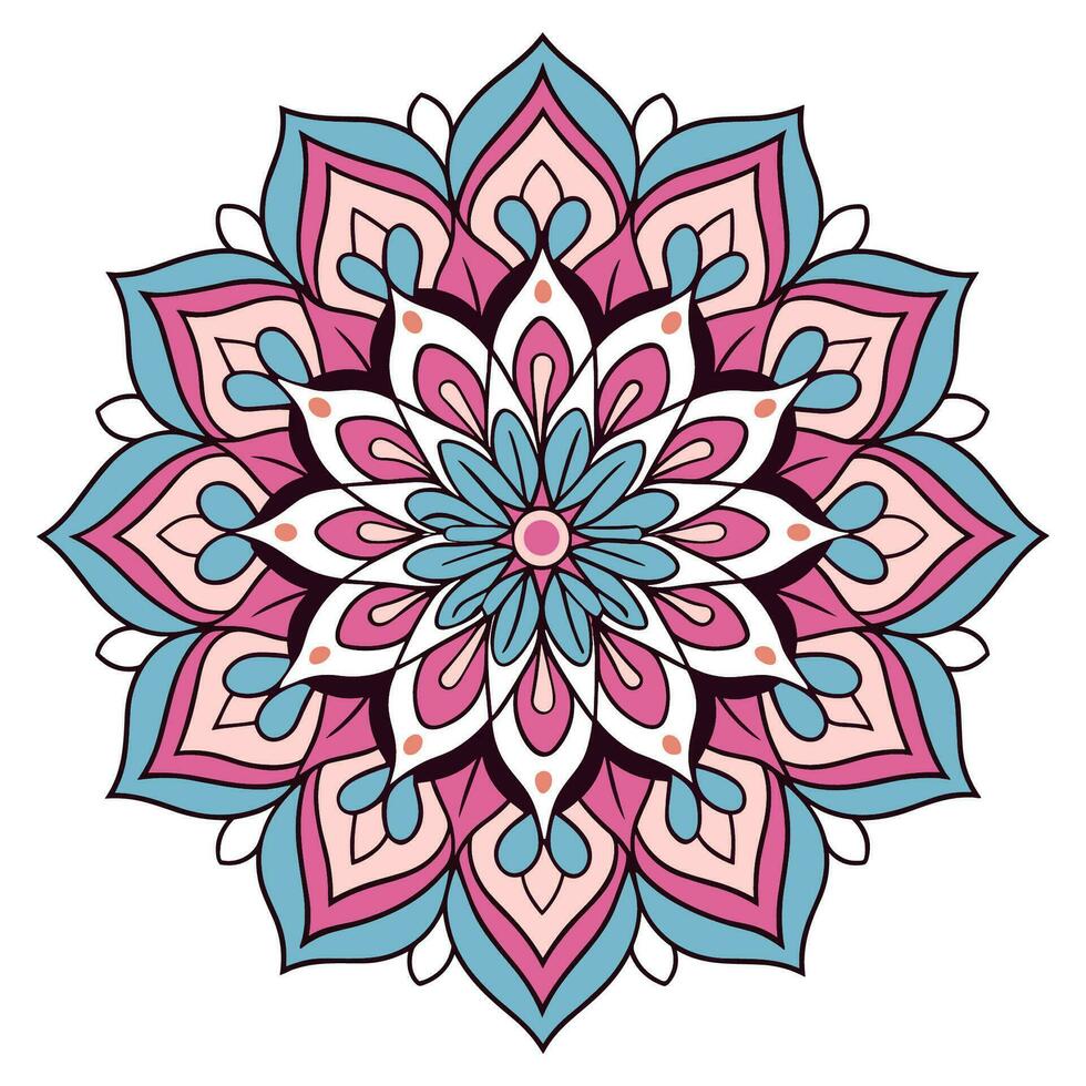 Colorful Mandala vector isolated on a white background