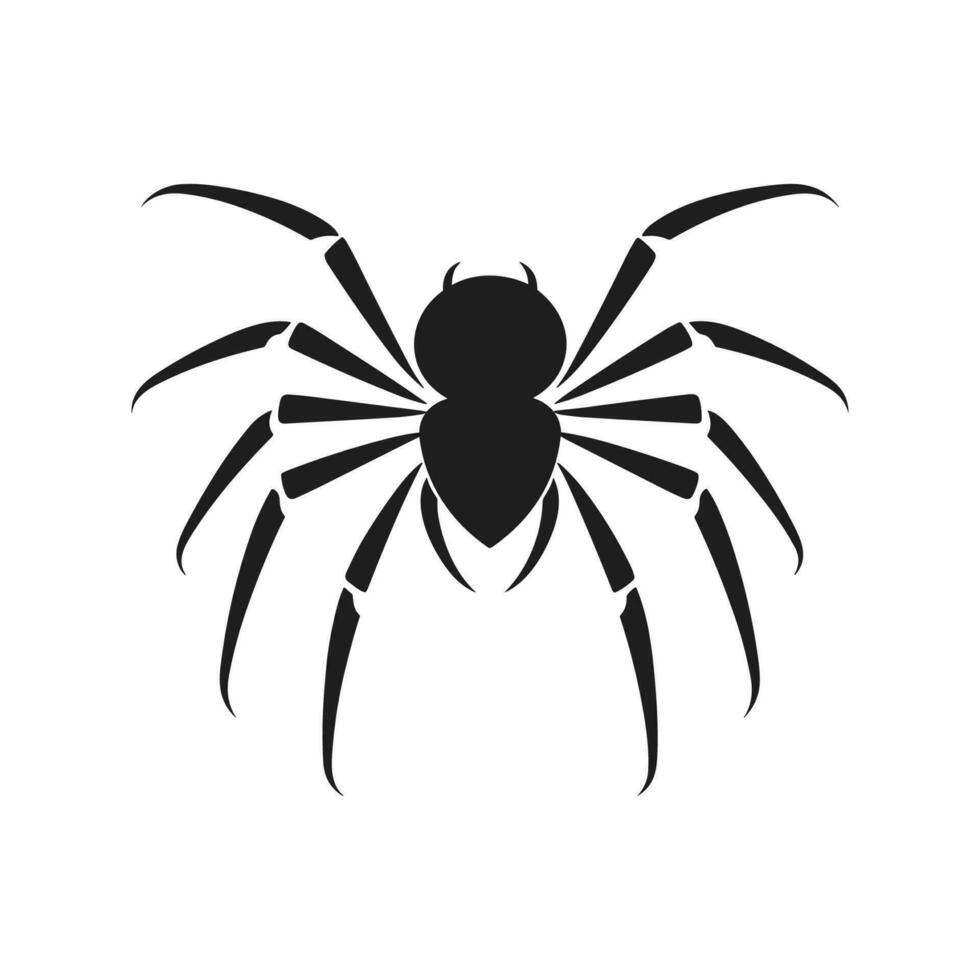 Spider silhouette Vector isolated on a White background