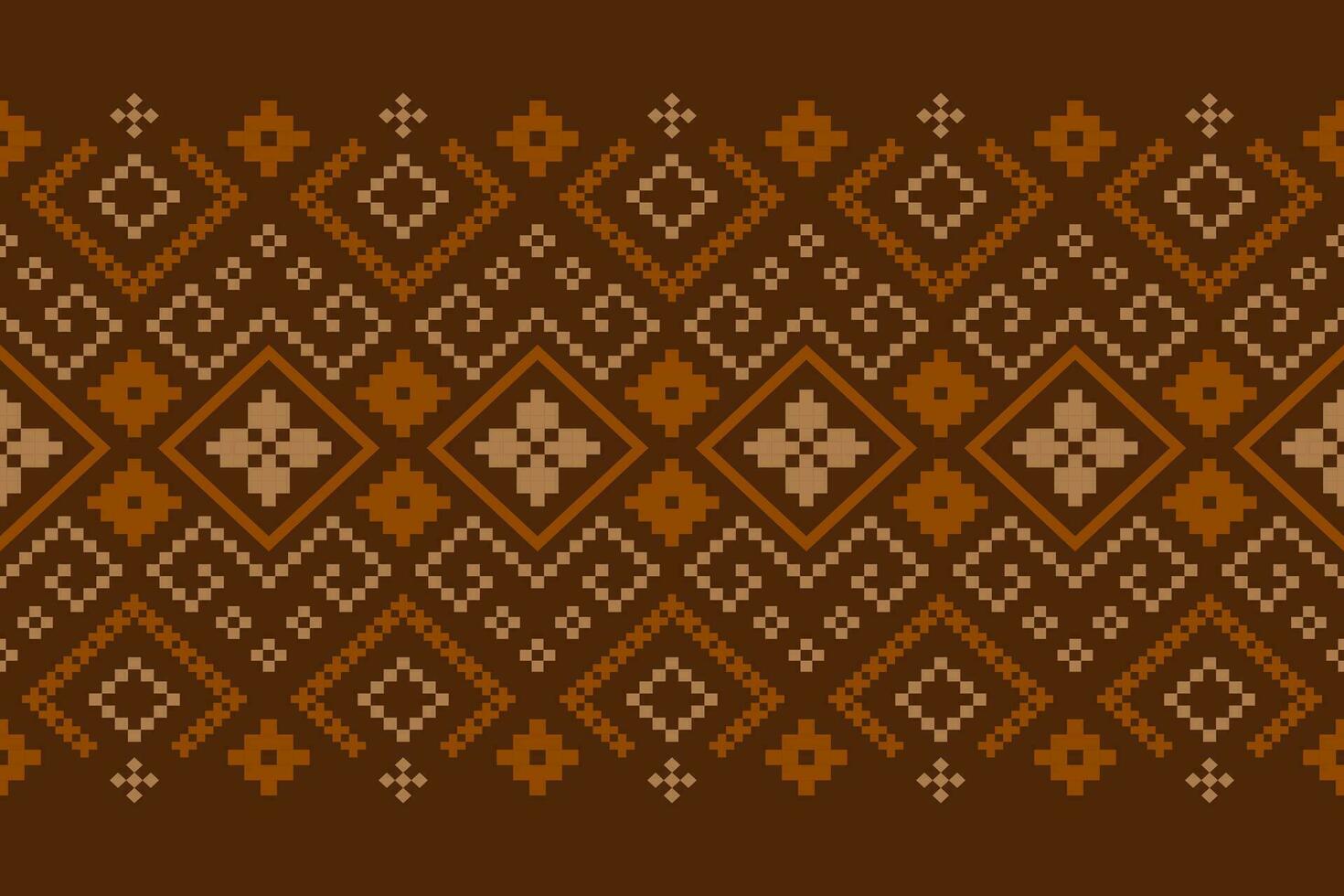 Nature vintages cross stitch traditional ethnic pattern paisley flower Ikat background abstract Aztec African Indonesian Indian seamless pattern for fabric print cloth dress carpet curtains and sarong vector