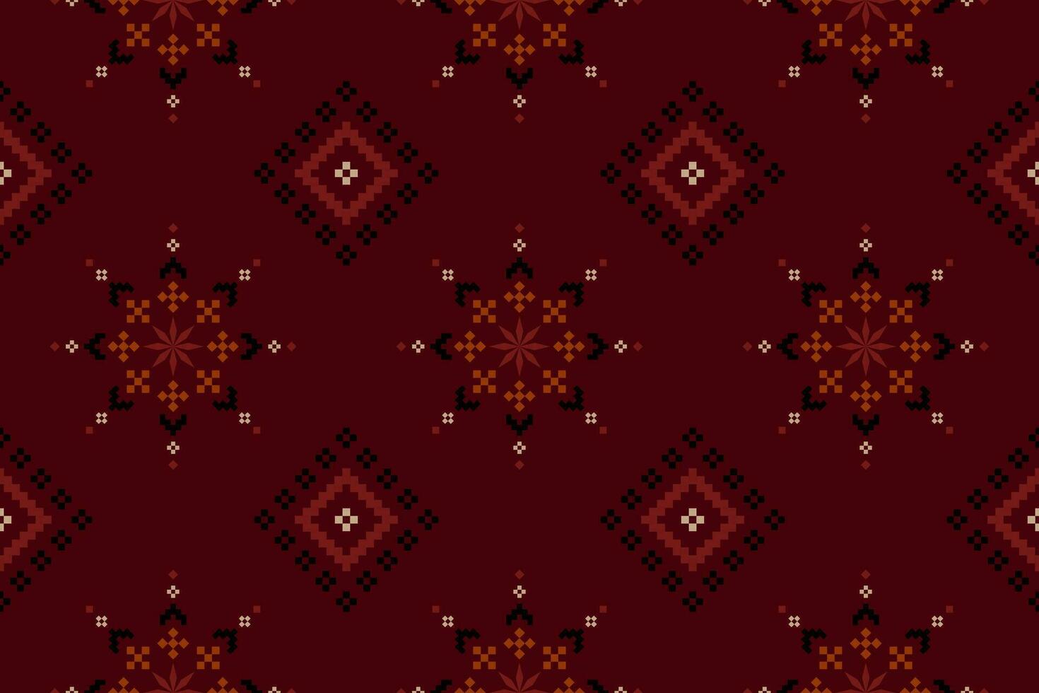 rojo cruzar puntada vistoso geométrico tradicional étnico modelo ikat sin costura modelo resumen diseño para tela impresión paño vestir alfombra cortinas y pareo de malasia azteca africano indio indonesio vector