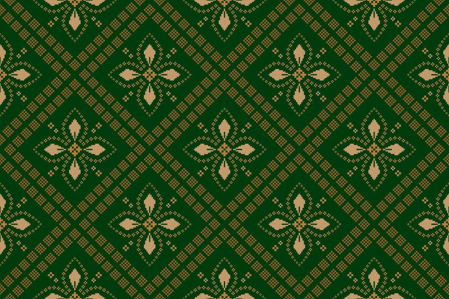 verde cruzar puntada vistoso geométrico tradicional étnico modelo ikat sin costura modelo frontera resumen diseño para tela impresión paño vestir alfombra cortinas y pareo de malasia azteca africano indio indonesio vector