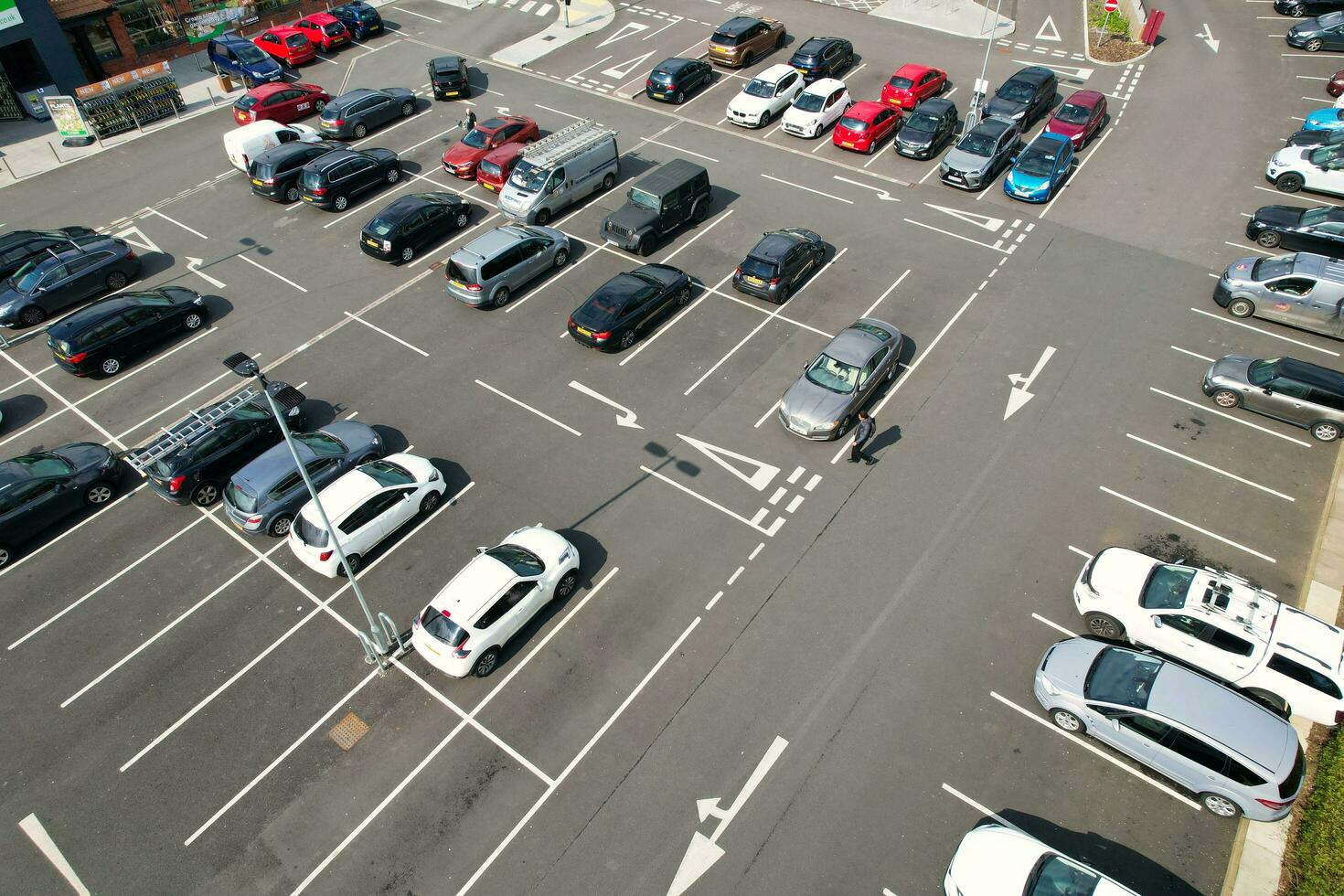 Aerial View of Luton's Super Market and Car Parking, April 17th, 2023. England UK photo