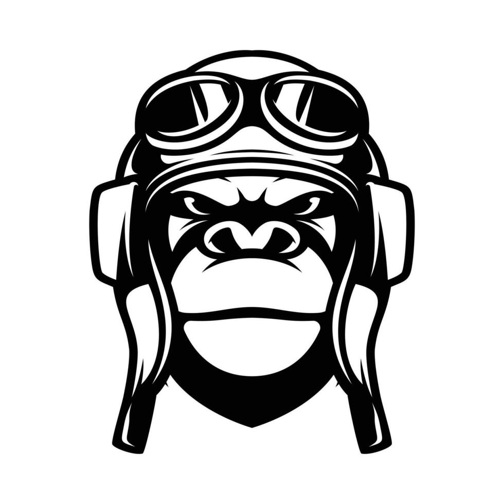 Gorilla Pilot Outline vector