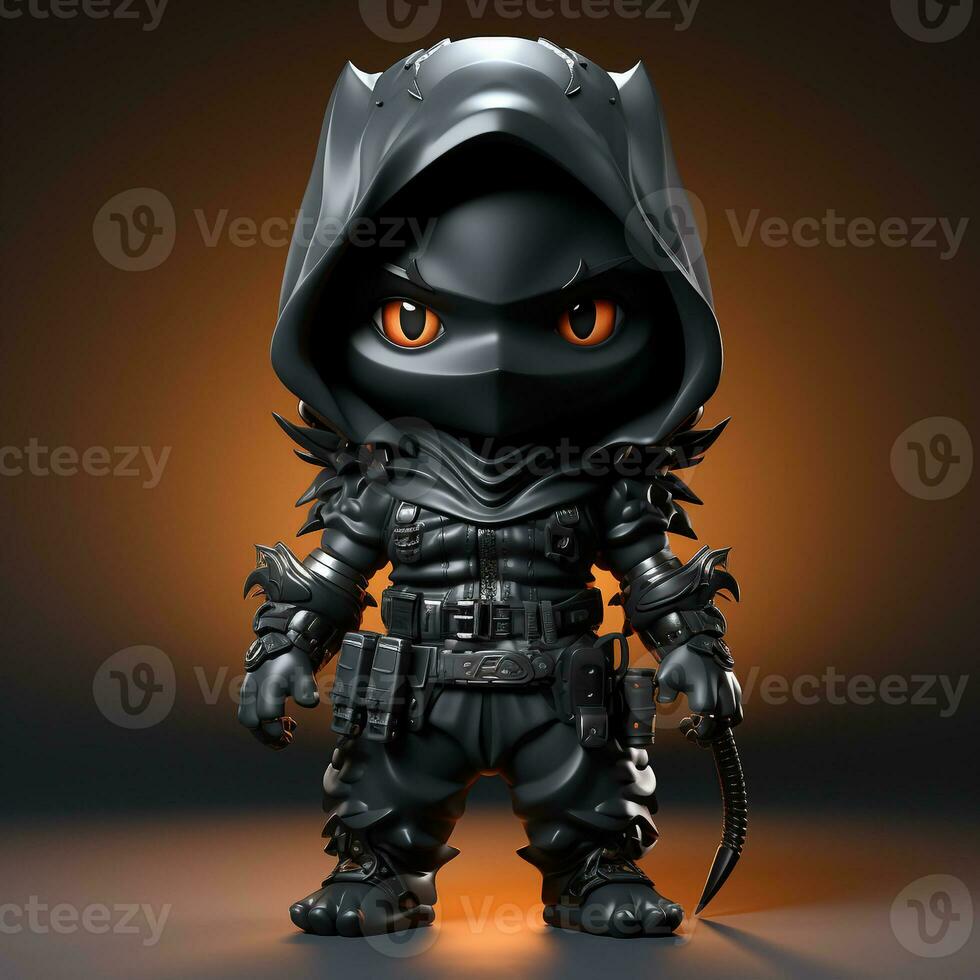 AI generated 3d ninja cute photo