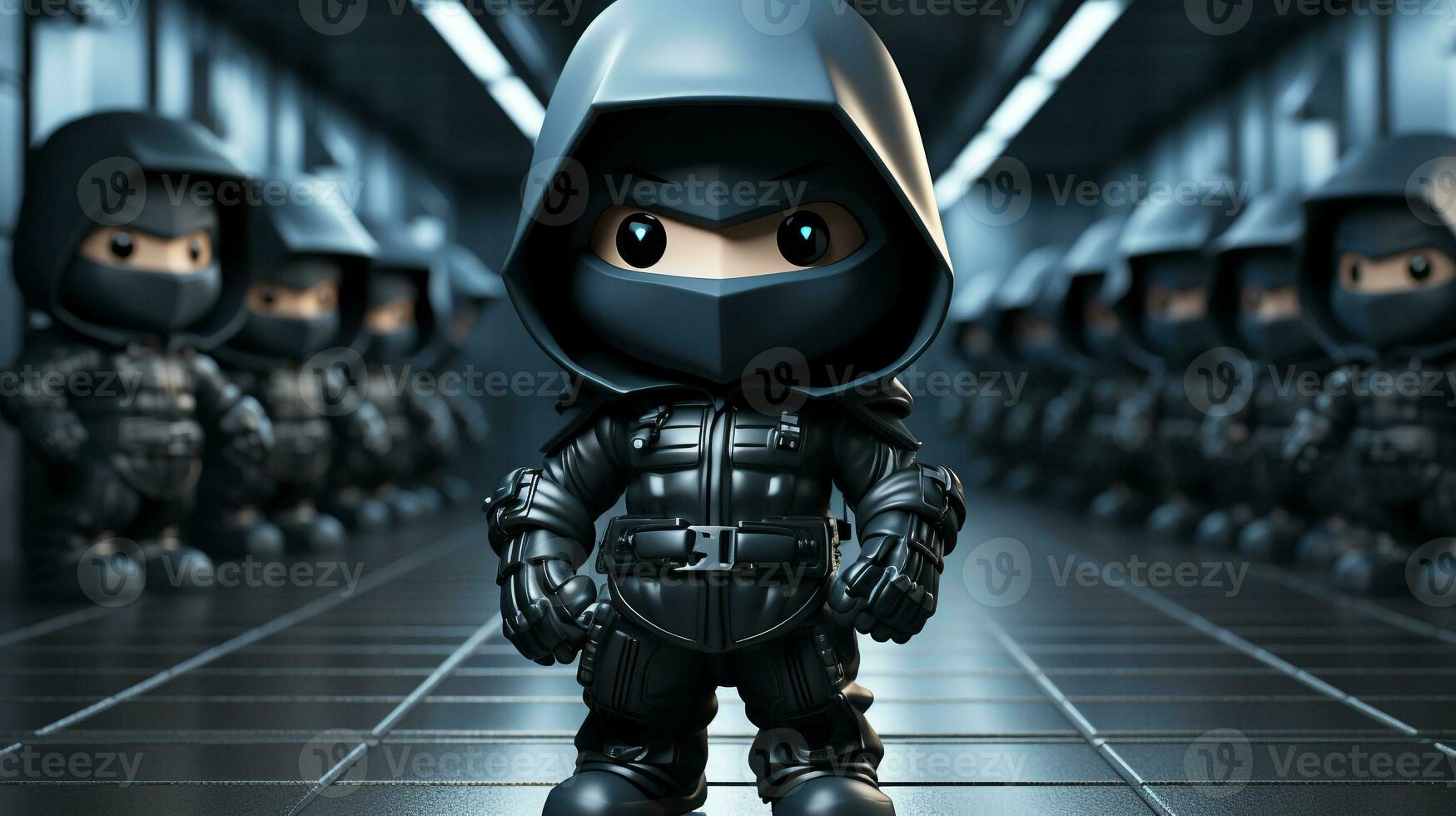 AI generated 3d ninja cute photo