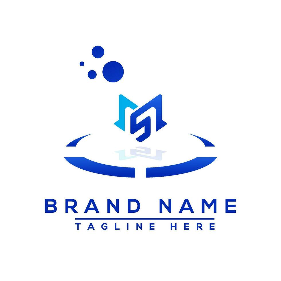 Letter MS blue Professional logo for all kinds of business vector