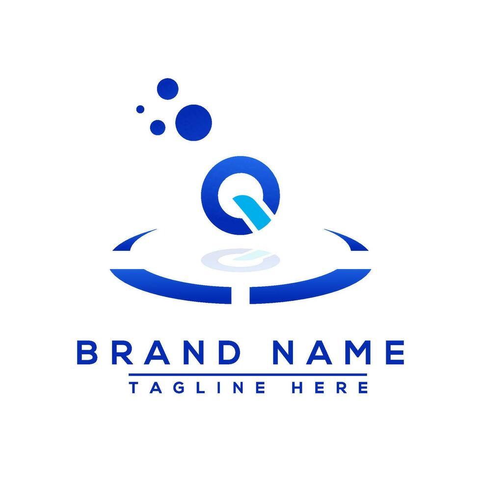 Letter OQ blue logo Professional for all kinds of business vector