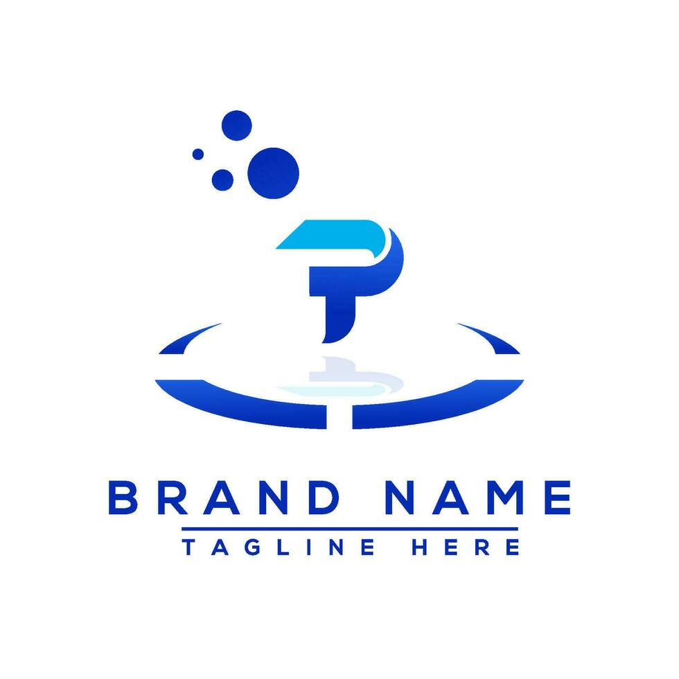 Letter PT blue logo Professional for all kinds of business vector