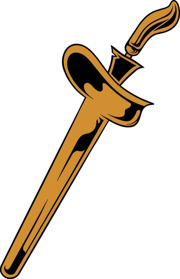 Vector illustration of traditional Indonesian weapon kris