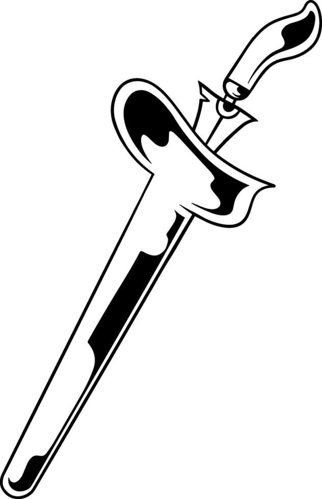Vector illustration of traditional Indonesian weapon kris