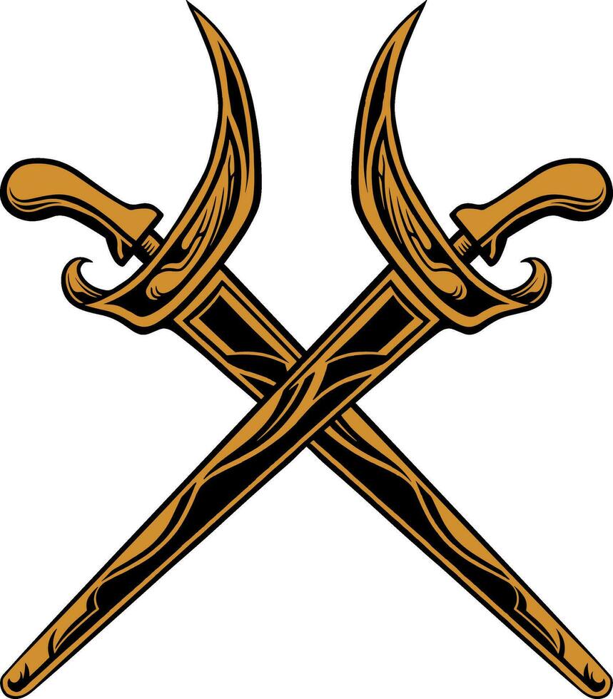 Vector illustration of traditional Indonesian weapon kris