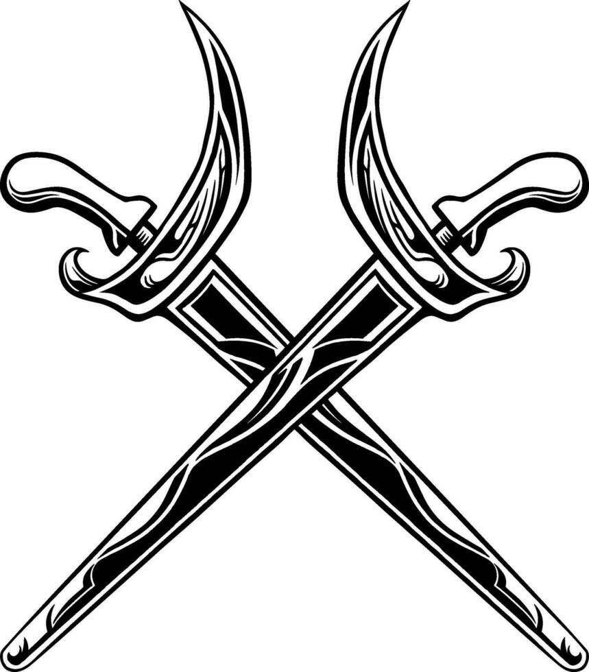 Vector illustration of traditional Indonesian weapon kris