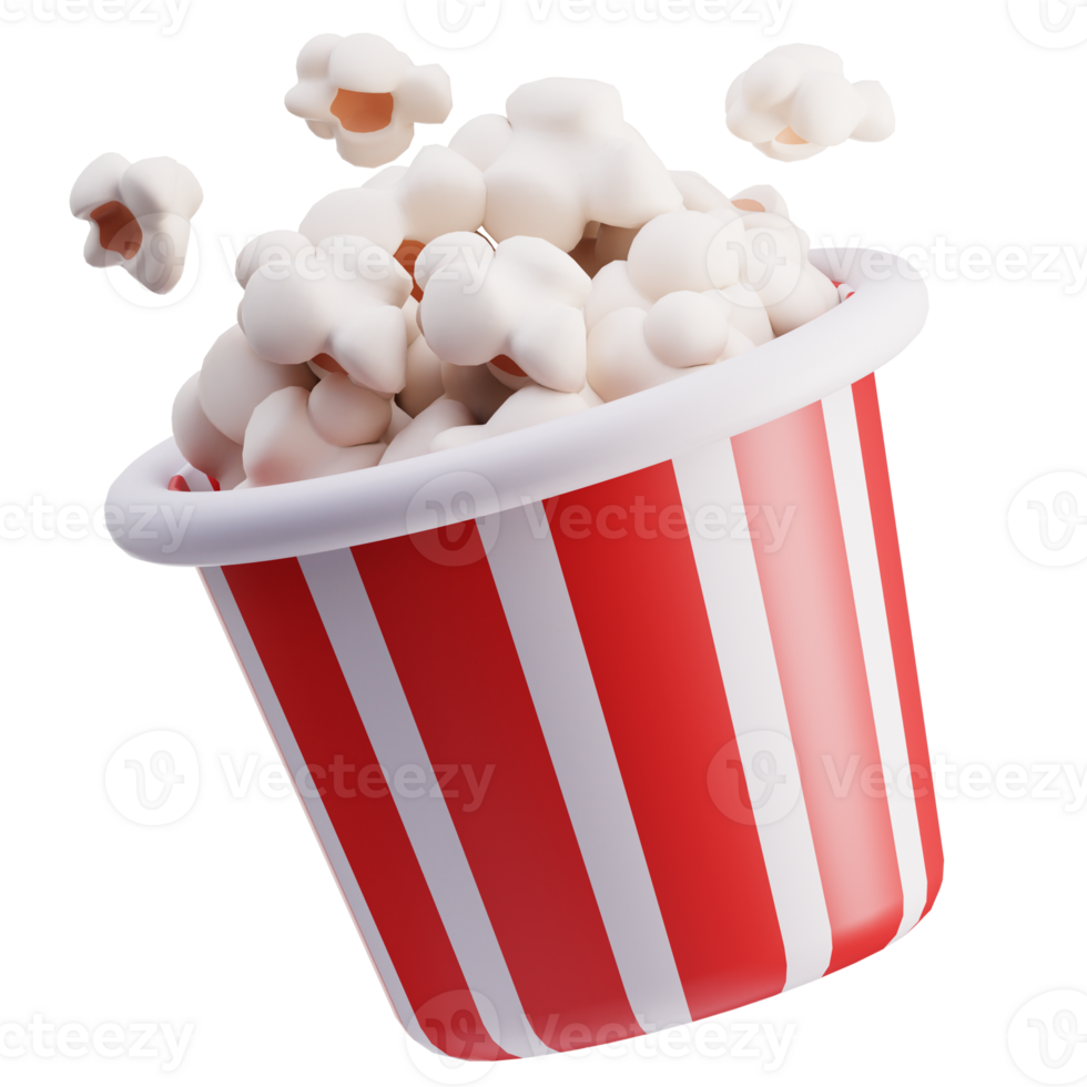 pop corn carnaval 3d illustration png