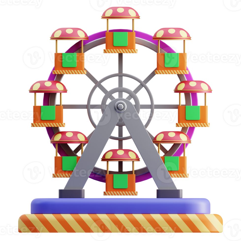 ferris rueda carnaval 3d ilustración png
