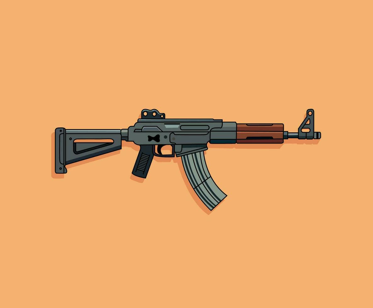 Rifle Shotgun Vector Illustration editable eps