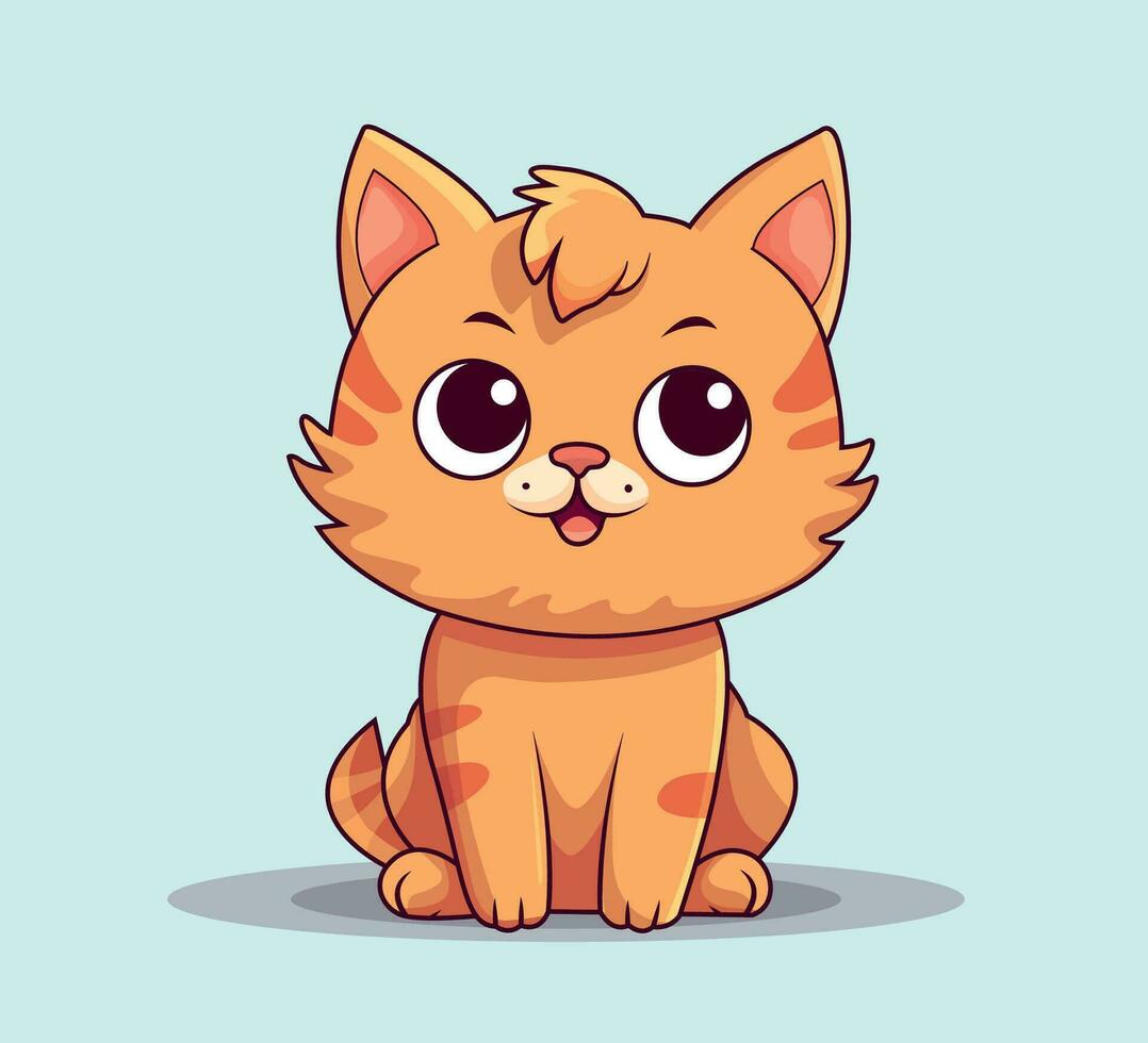 cute ginger cat vector illustration editable eps