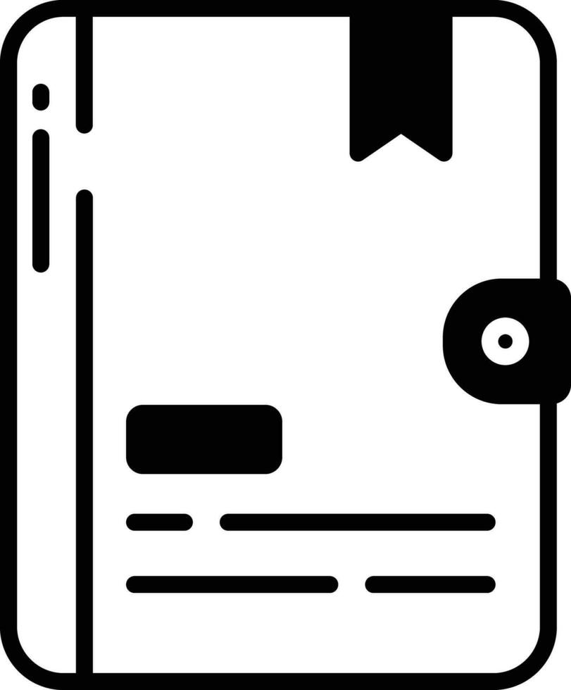 Note Book glyph and line vector illustration