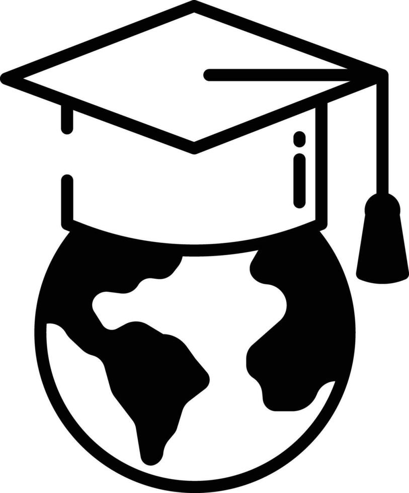 Global Education glyph and line vector illustration
