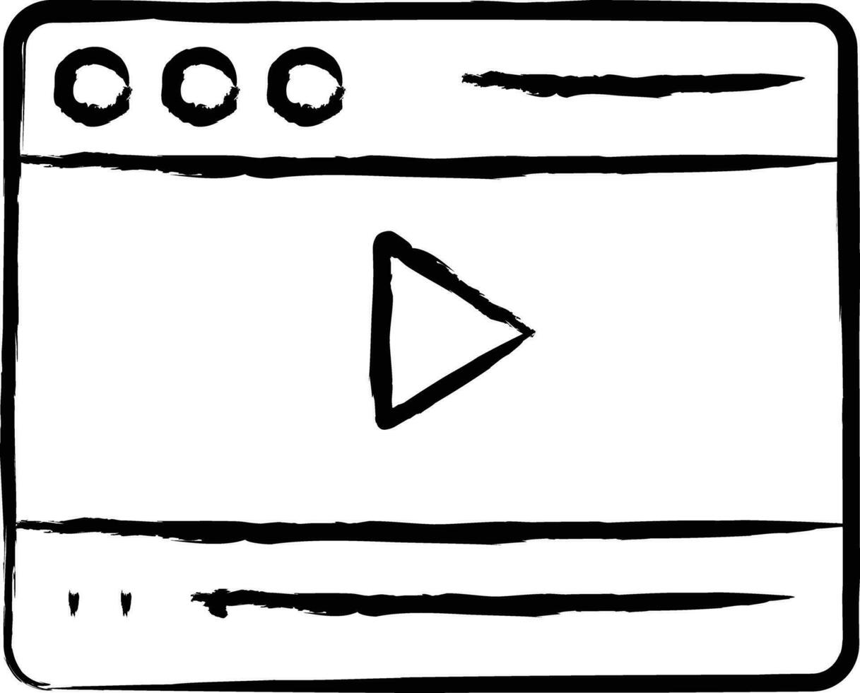 Video Tutorial hand drawn vector illustration