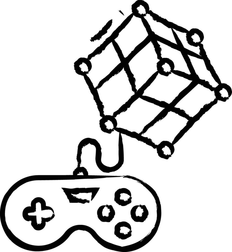 Cube hand drawn vector illustration