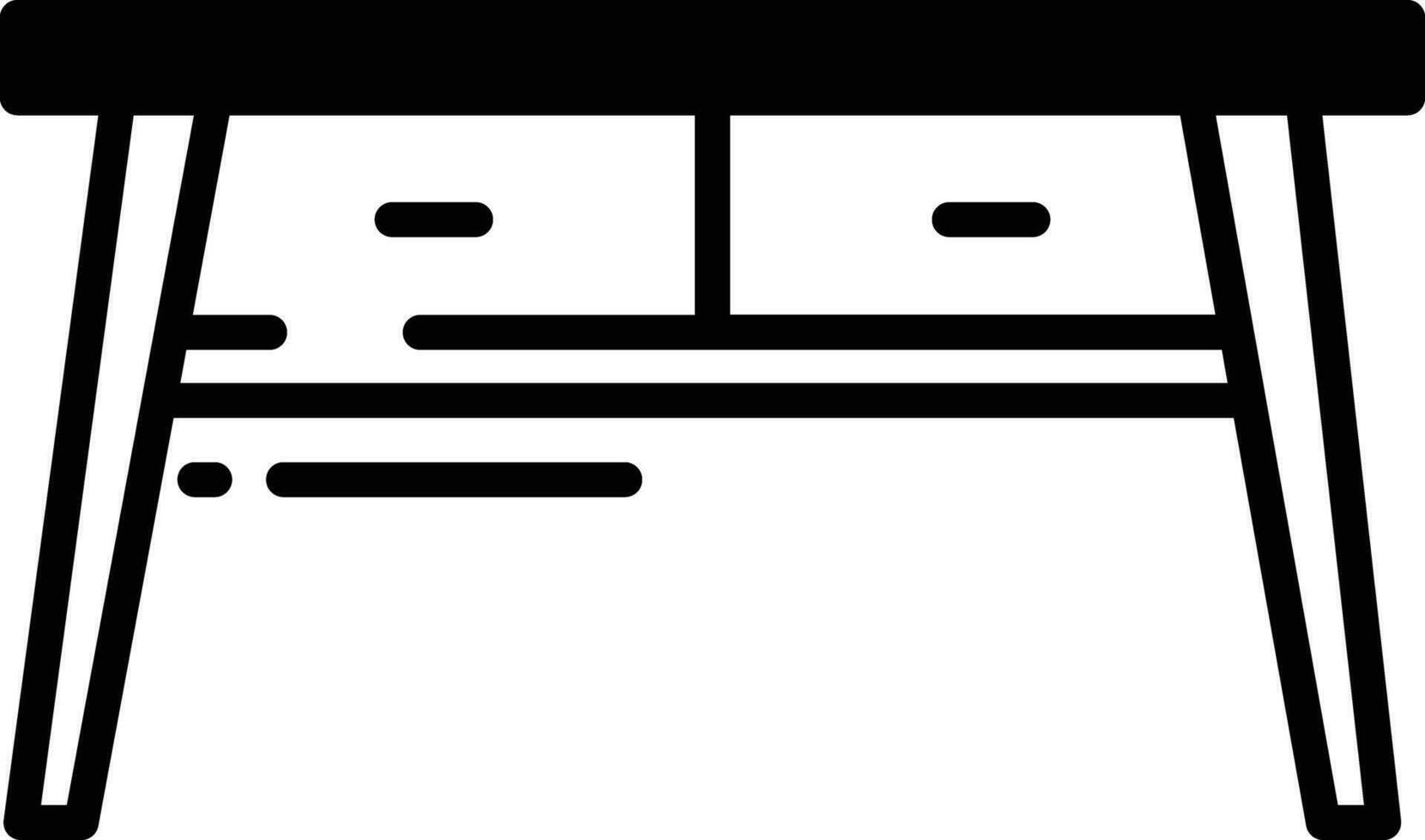 Work Desk glyph and line vector illustration