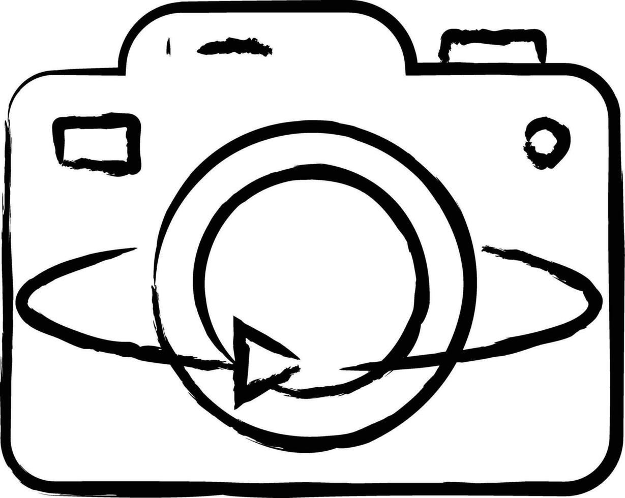Camera hand drawn vector illustration