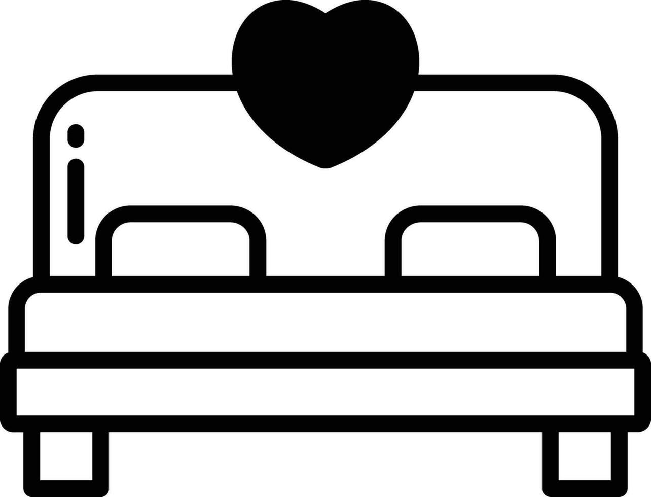 Bed glyph and line vector illustration