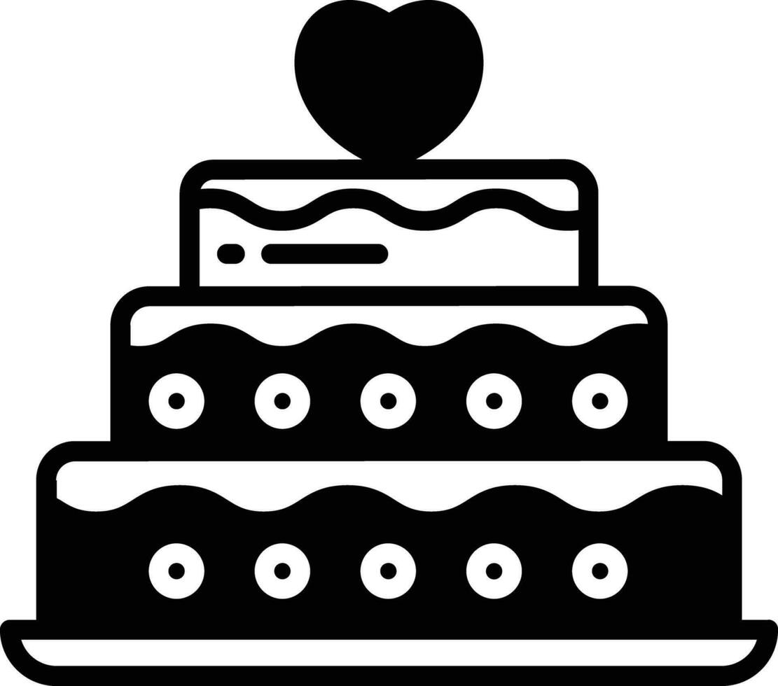 Cake glyph and line vector illustration