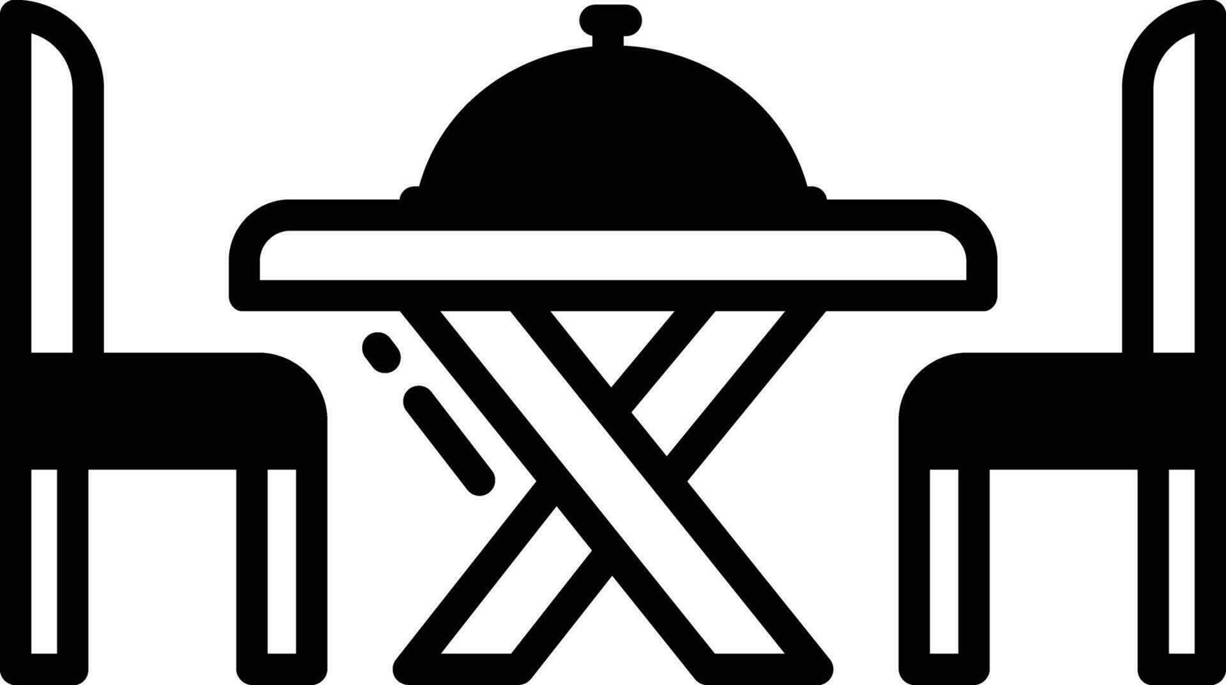 Dining Table glyph and line vector illustration