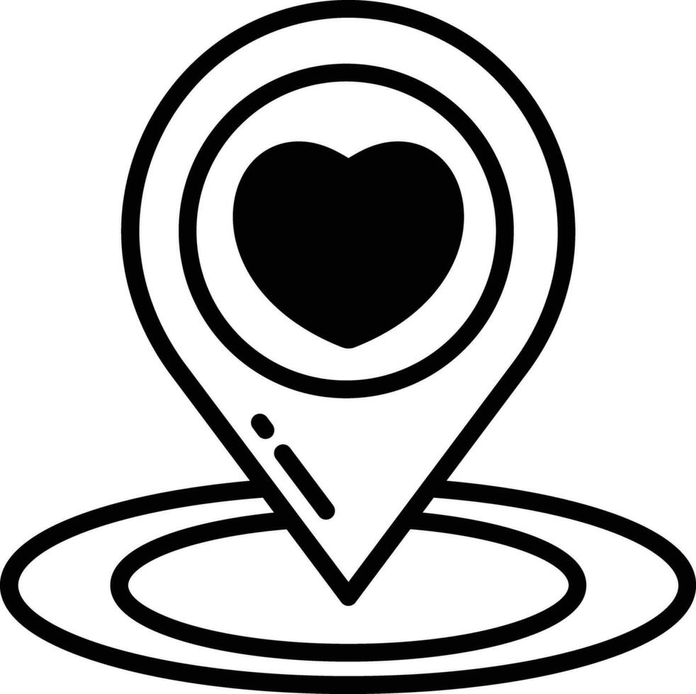 Map Pointer glyph and line vector illustration