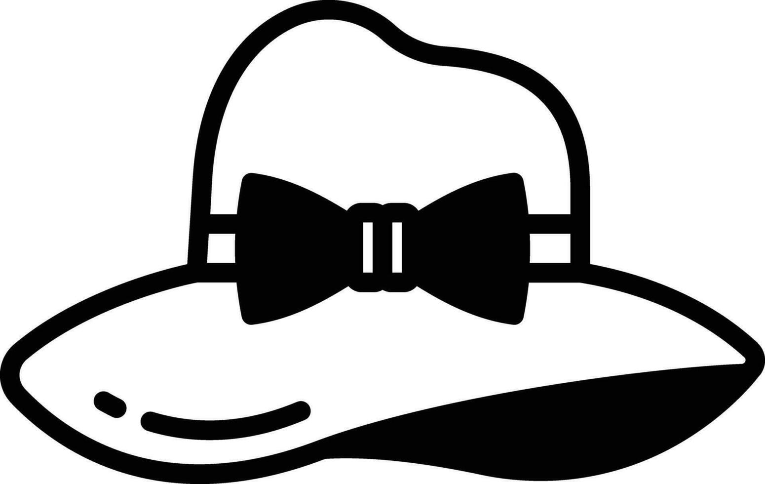 Pamela Hat glyph and line vector illustration