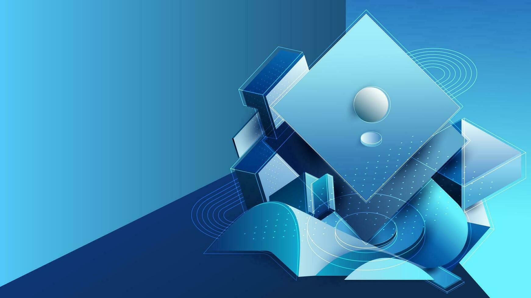 Blue geometric abstract background with Contemporary gradient shape design. Minimal line and dot. Suit for business, banner, brochure, flyer and poster. Vector illustration eps10