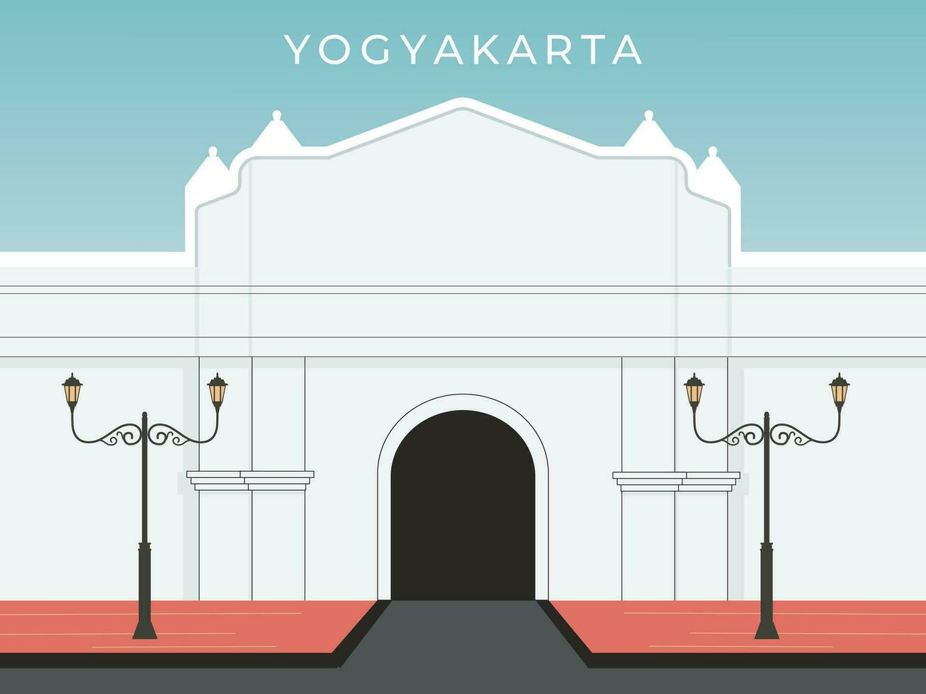 Yogyakarta fort background vector