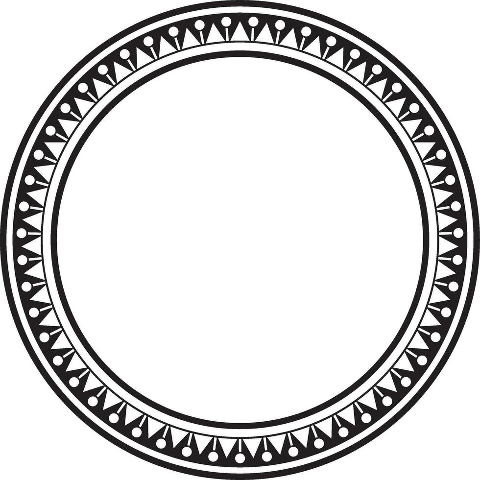 Vector black monochrome round turkish ornament. Ottoman circle, ring, frame
