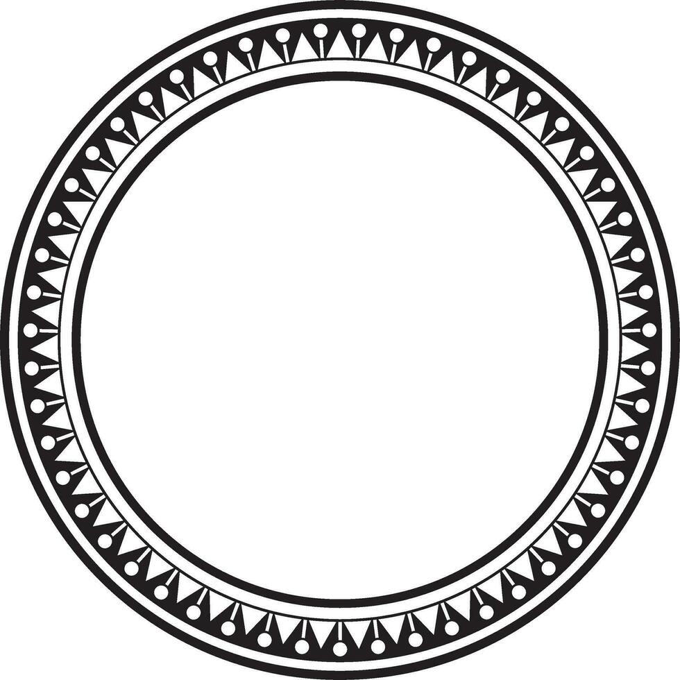 Vector black monochrome round turkish ornament. Ottoman circle, ring, frame