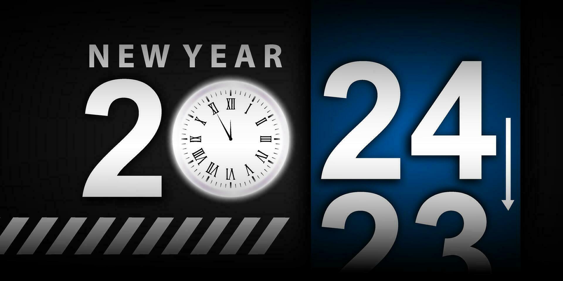 2024 Happy New Year Background Design. Greeting Cards, Banners, Posters. Vector Illustrations.