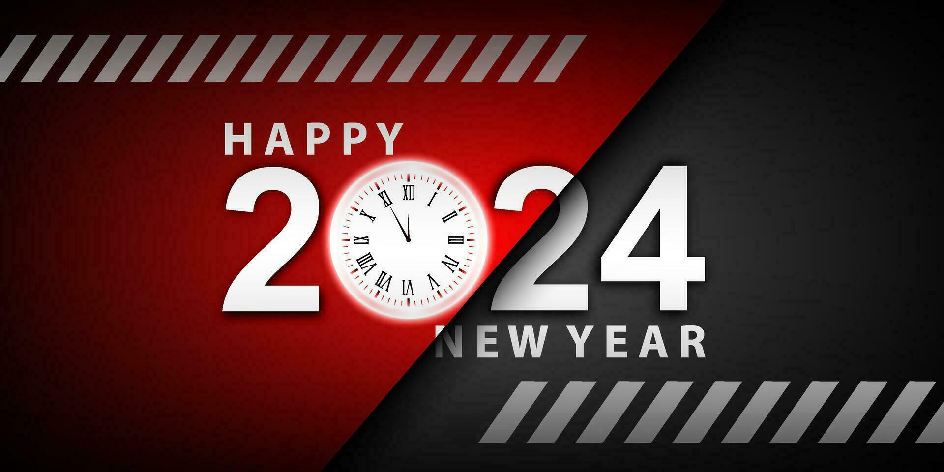 2024 Happy New Year Background Design. Greeting Cards, Banners, Posters. Vector Illustrations.