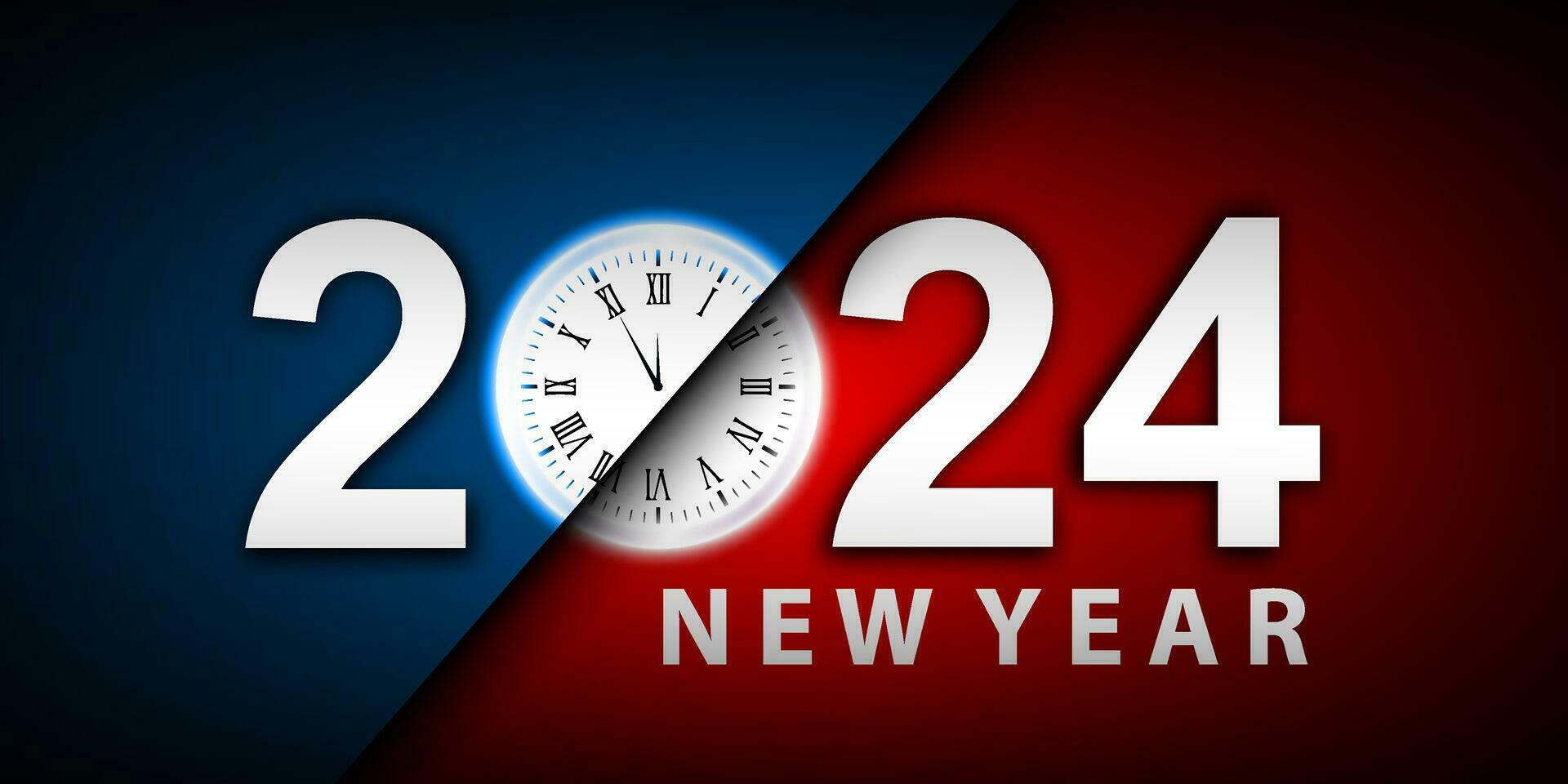 2024 Happy New Year Background Design. Greeting Cards, Banners, Posters. Vector Illustrations.